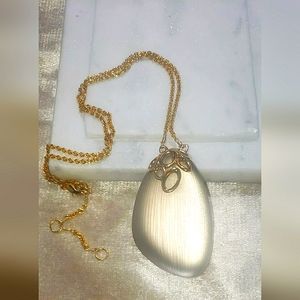 Alexis Bittar Champane Lucite 14K Gold Plated Necklace